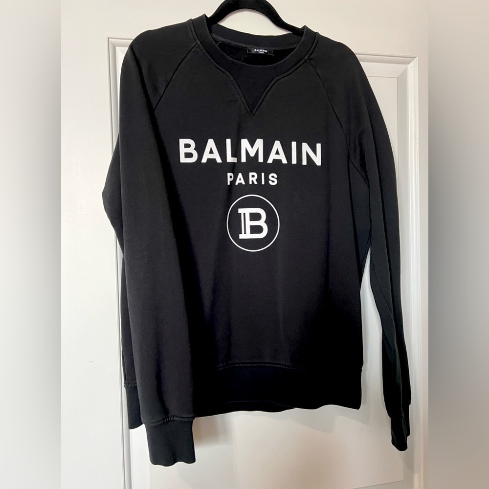 Men’s Balmain Crew Neck Sweatshirt black size large